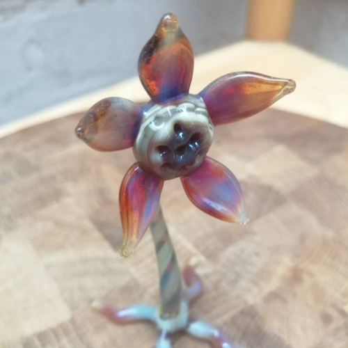 Purple and Silver Free Standing Flower