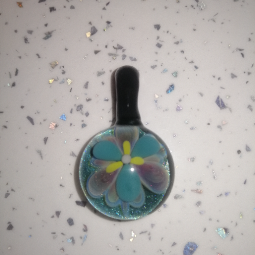 Abstract Flower Pendant with Shiny Back